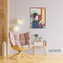 "Artery8 Kogiku In Saruwaka Cho Canvas Wall Art Print Toyohara Kunichika - Size: W18"" x H24""" - thumbnail 3