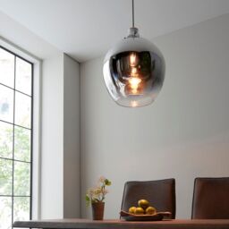 Loops Metallic Chrome Ceiling Pendant Light Obre Glass Finish Hanging Interior Fitting in Clear - thumbnail 5
