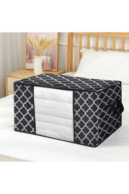 Living and Home Large Capacity Foldable Fabric Clothes Organizer Bag in Black - image 1