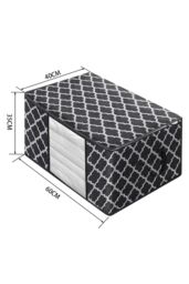 Living and Home Large Capacity Foldable Fabric Clothes Organizer Bag in Black - thumbnail 6