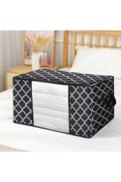 Living and Home Large Capacity Foldable Fabric Clothes Organizer Bag in Black - thumbnail 1