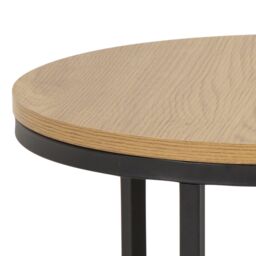 Furniture To Go Spiro Round Coffee Table Set with Oak Top & Black Legs - thumbnail 5
