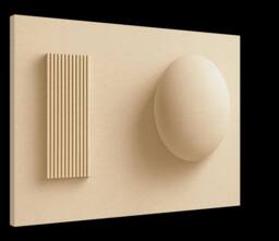 Mafett Large Flat Effect Canvas Wall Art Minimalist Neutral Unframed in Beige - Size: A1 - thumbnail 2