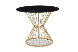 Interiors by Premier Anzio Round Glass Top And Hourglass Base Dining Table