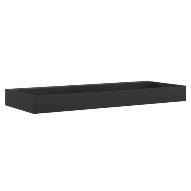 Berkfield Home Wash Basin 120x46x11 cm Mineral Cast/Marble Cast Matt Black - Size: 120 x 46 x 11 cm - image 1