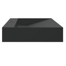 Berkfield Home Wash Basin 120x46x11 cm Mineral Cast/Marble Cast Matt Black - Size: 120 x 46 x 11 cm - thumbnail 5