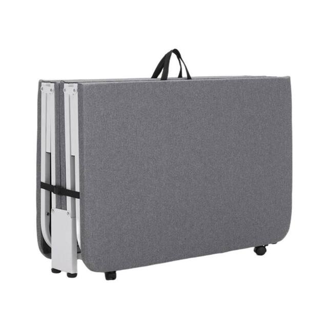 EONLION Single Foldable Folding Bed & Mattress in Grey - image 1