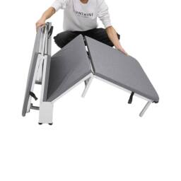 EONLION Single Foldable Folding Bed & Mattress in Grey - thumbnail 3