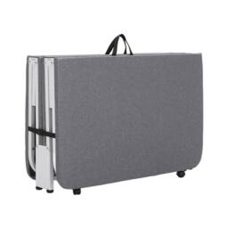 EONLION Single Foldable Folding Bed & Mattress in Grey
