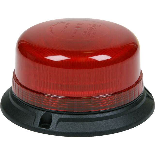 Loops 12V / 24V LED Rotating Red Hazard Beacon Light - 3x Bolt Roof Fixing Points - image 1