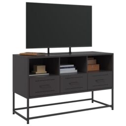 Berkfield Home TV Cabinet Black 100.5x39x60.5 cm Steel - thumbnail 4