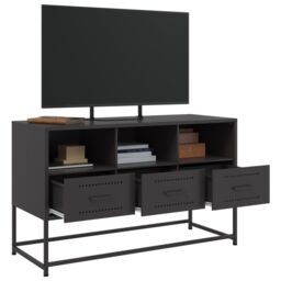 Berkfield Home TV Cabinet Black 100.5x39x60.5 cm Steel - thumbnail 5