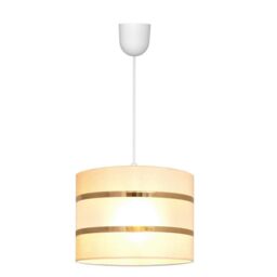 Netlighting Helen Cylindrical Pendant Ceiling Light Ecru Gold White 20cm in Beige - thumbnail 2