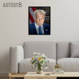 "Artery8 United States 47th President Donald Trump Framed Canvas Wall Art Print in Blue - Size: W12"" x H16""" - thumbnail 3