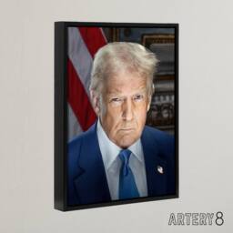 "Artery8 United States 47th President Donald Trump Framed Canvas Wall Art Print in Blue - Size: W12"" x H16""" - thumbnail 2