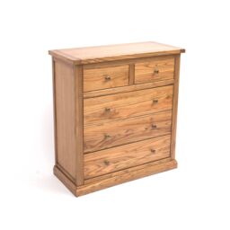 Cabinet Bits Salerno 5 Drawer Chest of Drawers Brass Knob in Natural - thumbnail 3