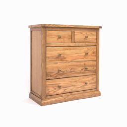 Cabinet Bits Salerno 5 Drawer Chest of Drawers Brass Knob in Natural - thumbnail 2
