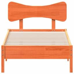 Berkfield Home Beautiful Bed Frame without Mattress Wax Brown 90x200 cm Solid Wo - thumbnail 4