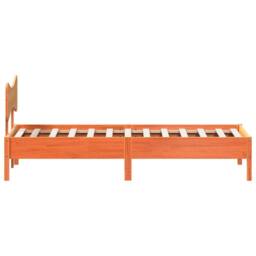 Berkfield Home Beautiful Bed Frame without Mattress Wax Brown 90x200 cm Solid Wo - thumbnail 7