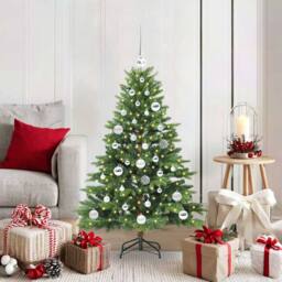 Berkfield Home Artificial Christmas Tree with 150 LEDs Green 120 cm PE & PVC - thumbnail 1