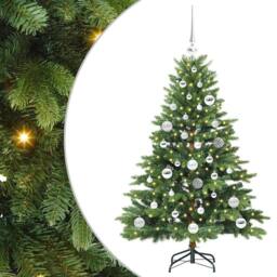 Berkfield Home Artificial Christmas Tree with 150 LEDs Green 120 cm PE & PVC - thumbnail 2