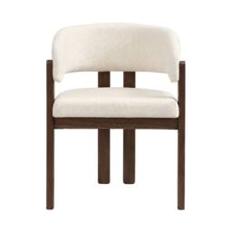 ModernLuxe Solid wood dining chair set with curved backrest & upholstery in Walnut - Size: 4 Pack - thumbnail 8