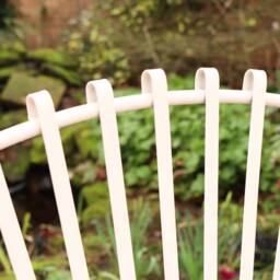Melody Maison Large Ornate Pink Metal Garden Bench 103cm in Purple - thumbnail 6