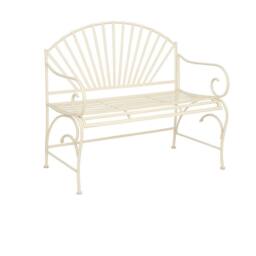 Melody Maison Large Ornate Pink Metal Garden Bench 103cm in Purple