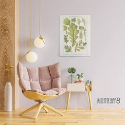 "Artery8 Plant Lover Leaves Brockhaus Lexikon Vintage Canvas Wall Art in White - Size: W18"" x H24""" - thumbnail 3