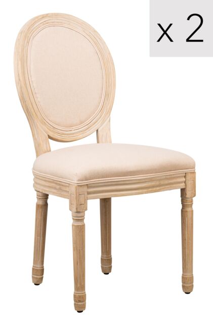Nordlys Set of 2 Classic Wooden Dining Room Chairs in Beige - image 1