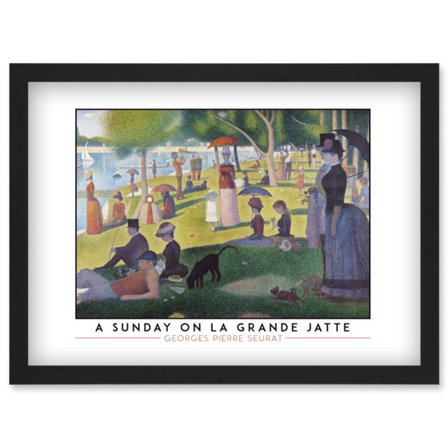 Artery8 Georges Pierre Seurat A Sunday On La Grande Jatte Painting Artwork Framed Wall Art Print A4 in Black - image 1