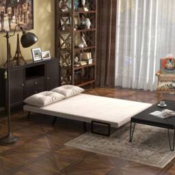 STILVORA Double Sofa Bed 4-in-1 Convertible Beige Velvet - thumbnail 9
