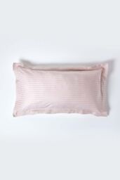 Homescapes Egyptian Cotton Ultrasoft King Size Oxford Pillowcase 330 TC in Dusty Pink - thumbnail 1