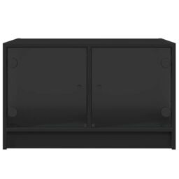 Berkfield Home Coffee Table with Glass Doors Black 68x50x42 cm - Size: 68 x 50 x 42 cm - thumbnail 6