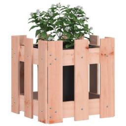 Berkfield Home Durable Garden Planter with Fence Design 30x30x30 cm Solid Wood D in Light Tan - Size: 30 x 30 x 30 cm - thumbnail 1