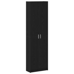 Berkfield Home Wardrobe Black Oak 55x25x189 cm Engineered Wood - Size: 55 x 25 x 189 cm - thumbnail 2
