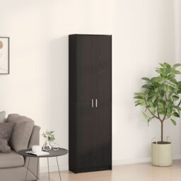 Berkfield Home Wardrobe Black Oak 55x25x189 cm Engineered Wood - Size: 55 x 25 x 189 cm - thumbnail 4