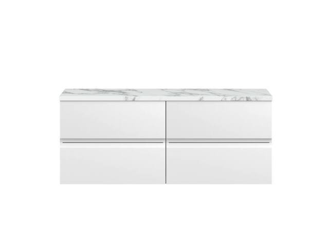 Balterley Mavesyn 4 Drawer Wall Hung Vanity Unit, Satin White, 1205mm in White - image 1