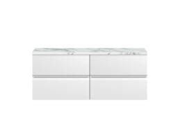 Balterley Mavesyn 4 Drawer Wall Hung Vanity Unit, Satin White, 1205mm in White