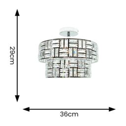 ValueLights Elise Acrylic Jewel Two Tier Ceiling Pendant Light in Silver - thumbnail 5