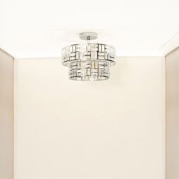ValueLights Elise Acrylic Jewel Two Tier Ceiling Pendant Light in Silver - thumbnail 3