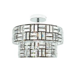 ValueLights Elise Acrylic Jewel Two Tier Ceiling Pendant Light in Silver - thumbnail 2