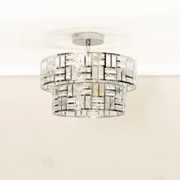 ValueLights Elise Acrylic Jewel Two Tier Ceiling Pendant Light in Silver - thumbnail 4