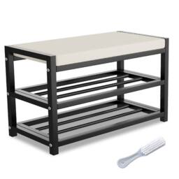 Ventryn Shoe Bench Stool Shoe Cabinet Storage Rack Cabinet Bench - thumbnail 1