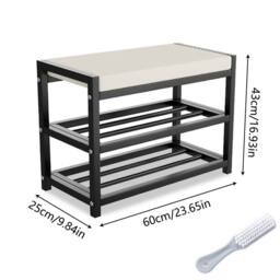 Ventryn Shoe Bench Stool Shoe Cabinet Storage Rack Cabinet Bench - thumbnail 2