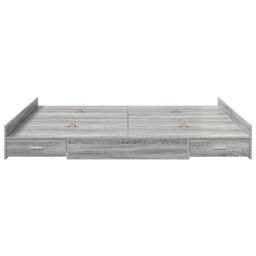 Berkfield Home Storage Bed Frame with Drawer with Headboard with Storage Grey sonoma 200 x 200 cm - thumbnail 5