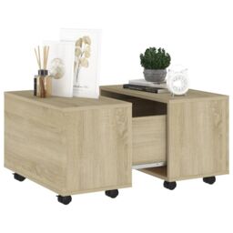 Berkfield Home Coffee Table Sonoma Oak 60x60x38 cm Engineered Wood in Brown - Size: 60 x 60 x 38 cm - thumbnail 4