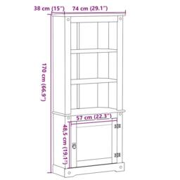 Berkfield Home Highboard Corona 74x38x170 cm Solid Wood Pine in Light Tan - Size: 74 x 38 x 170 cm - thumbnail 9