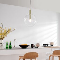FurnitureboxUK Emily Smoked Glass Pendant Ceiling Light in Black - thumbnail 2