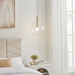 FurnitureboxUK Emily Smoked Glass Pendant Ceiling Light in Black